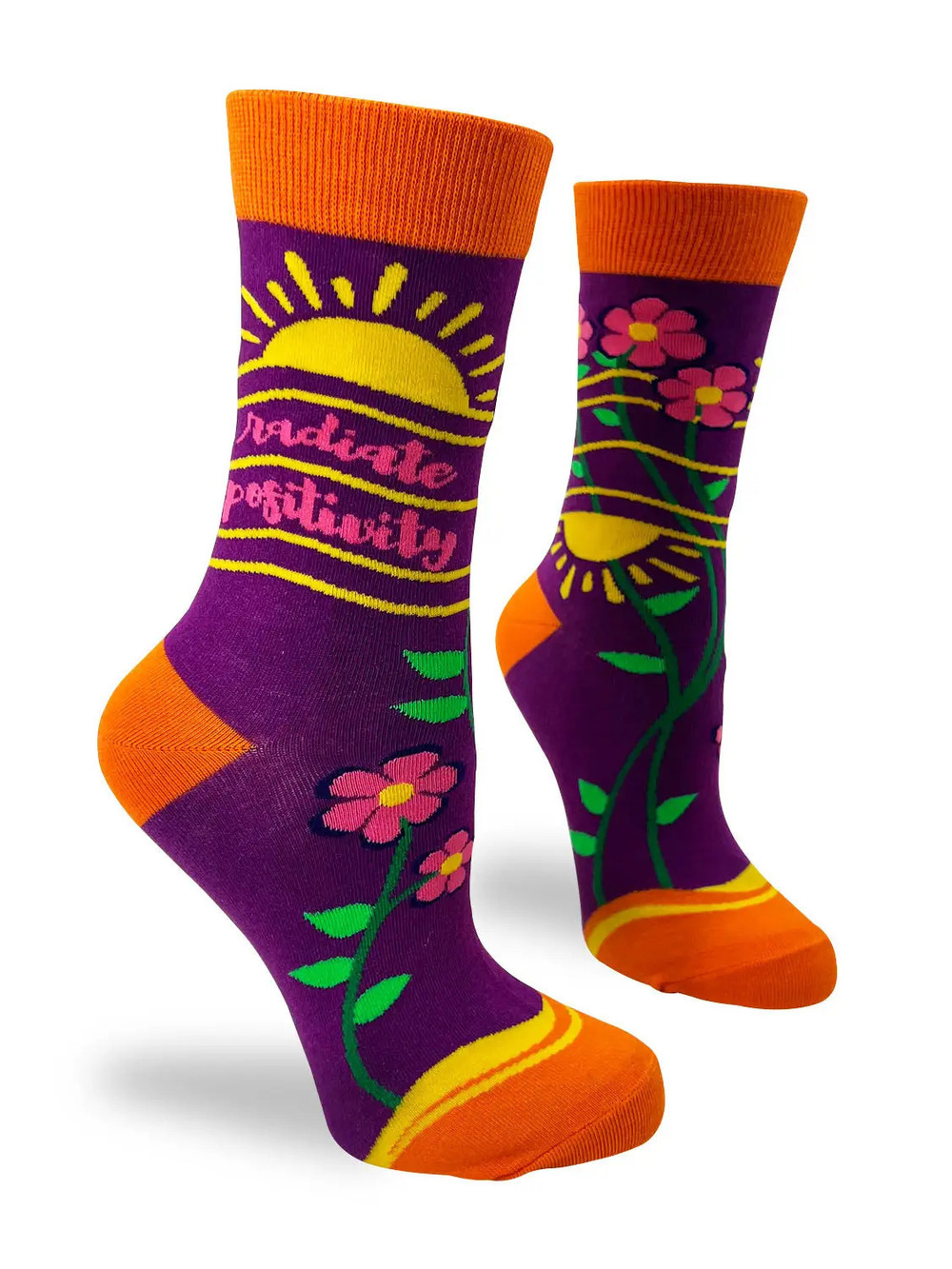 FD7 | Fabdaz Women's Novelty Crew Socks | Radiate Positivity | Size 5-10